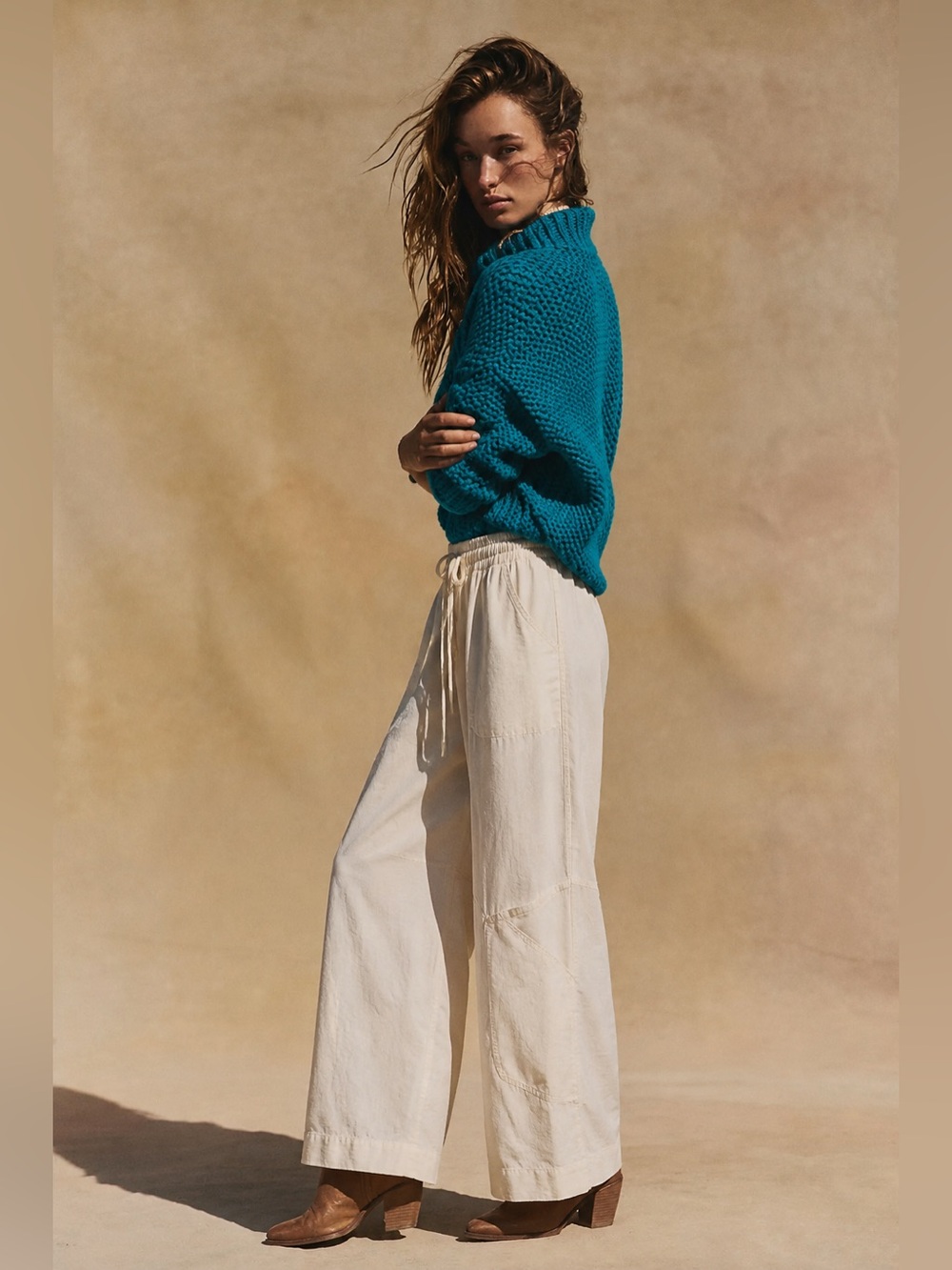 NWOT Free People My Only Sunshine Sweater Chunky Knit In Teal